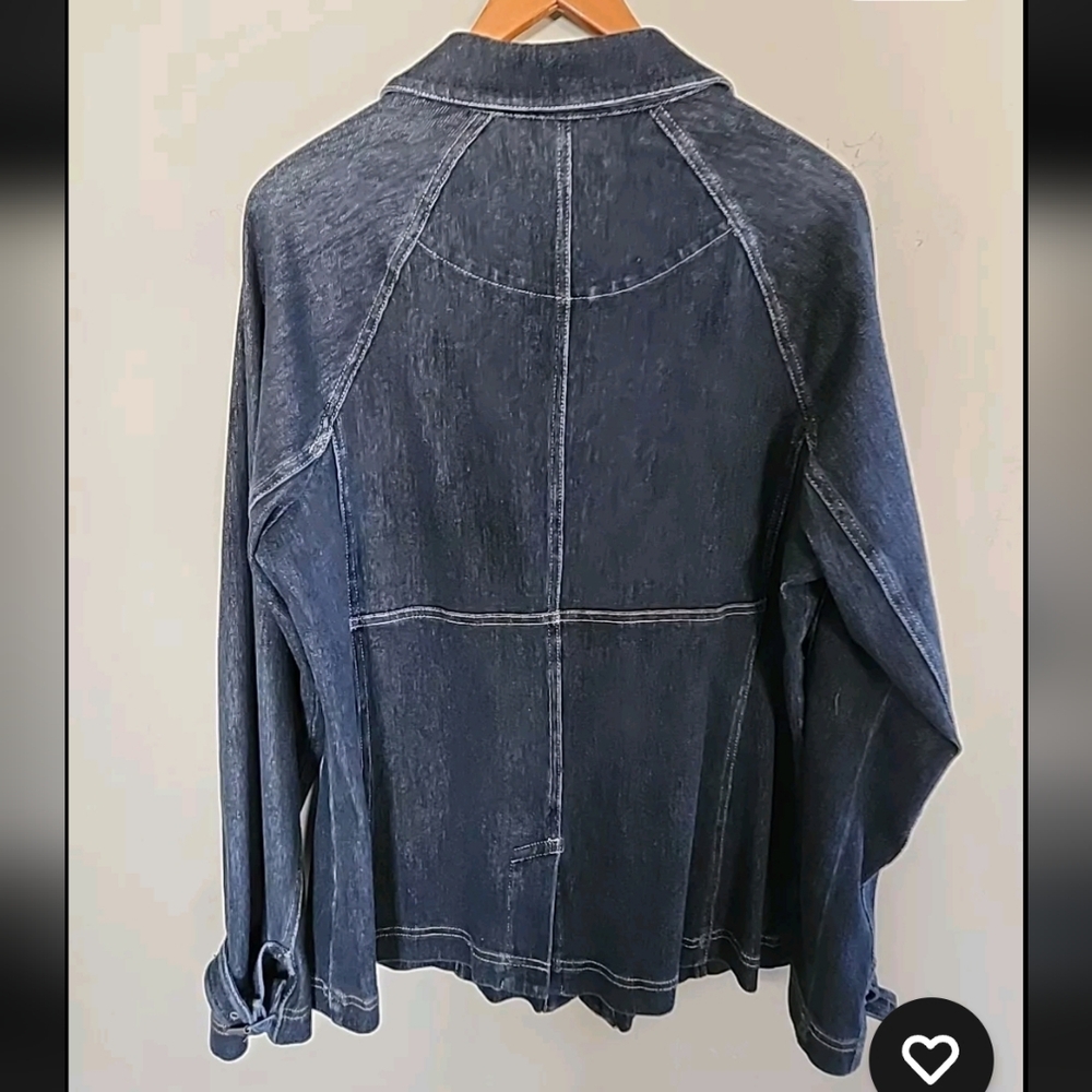 Vintage 90s Coldwater Creek Native American Design Crop Denim Jacket - Picture 4 of 10